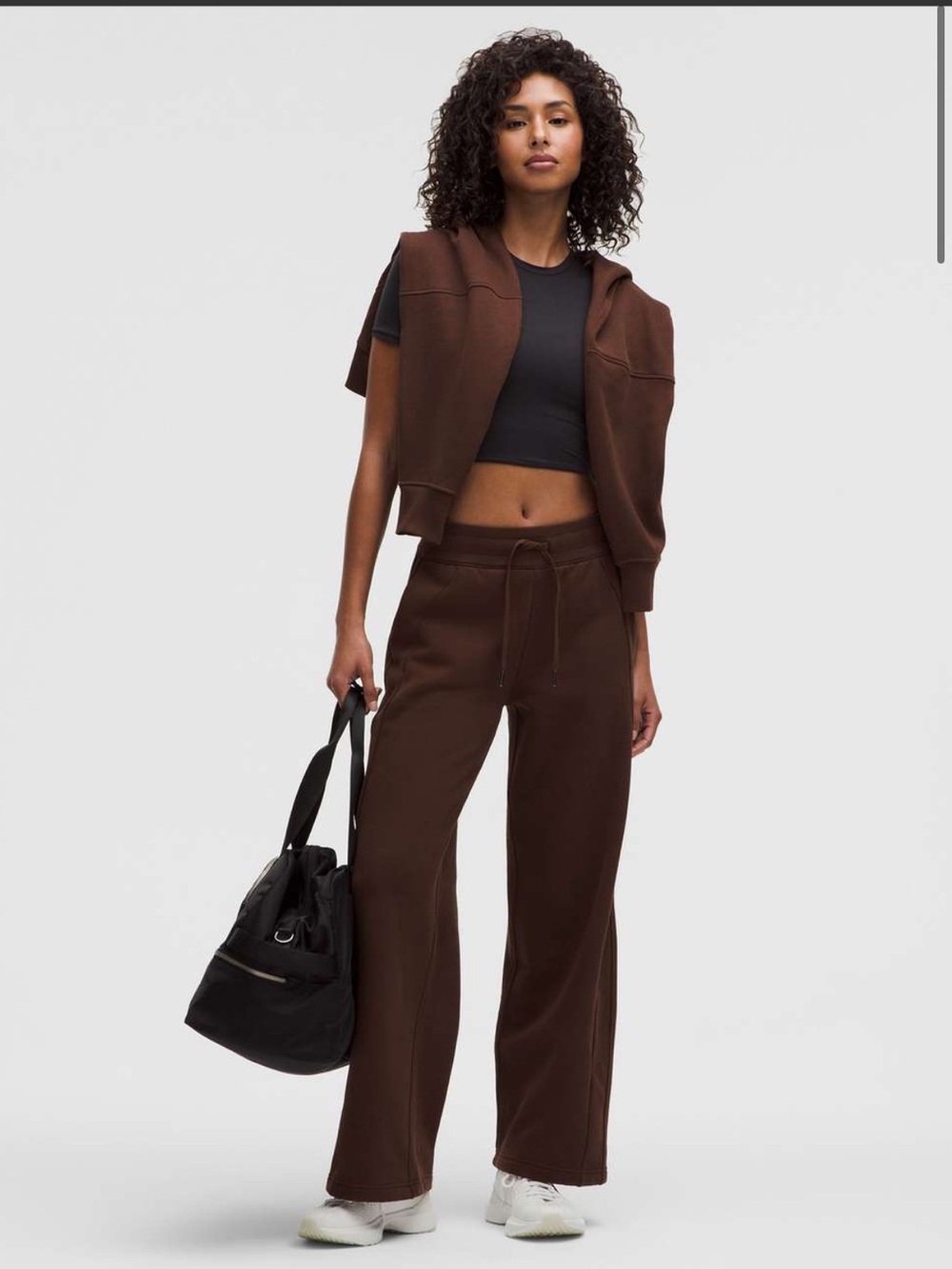 Lululemon Scuba Mid-Rise Wide-Leg Pant Short brown